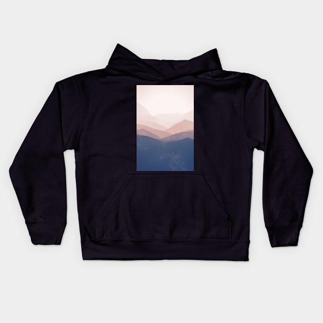 Mist Mountains Landscape Kids Hoodie by cinema4design